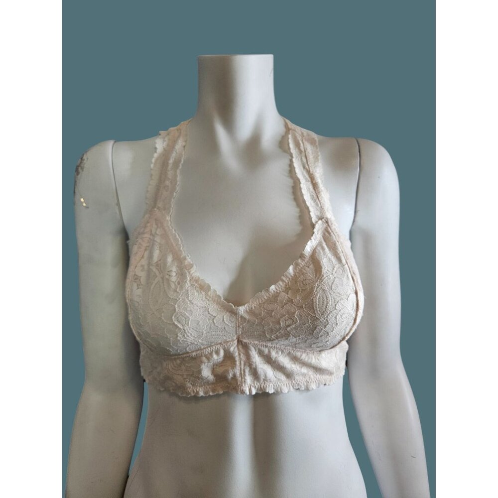 Intimately Free People Pink Sexy Lace Racerback Galloon Bralette Women Large